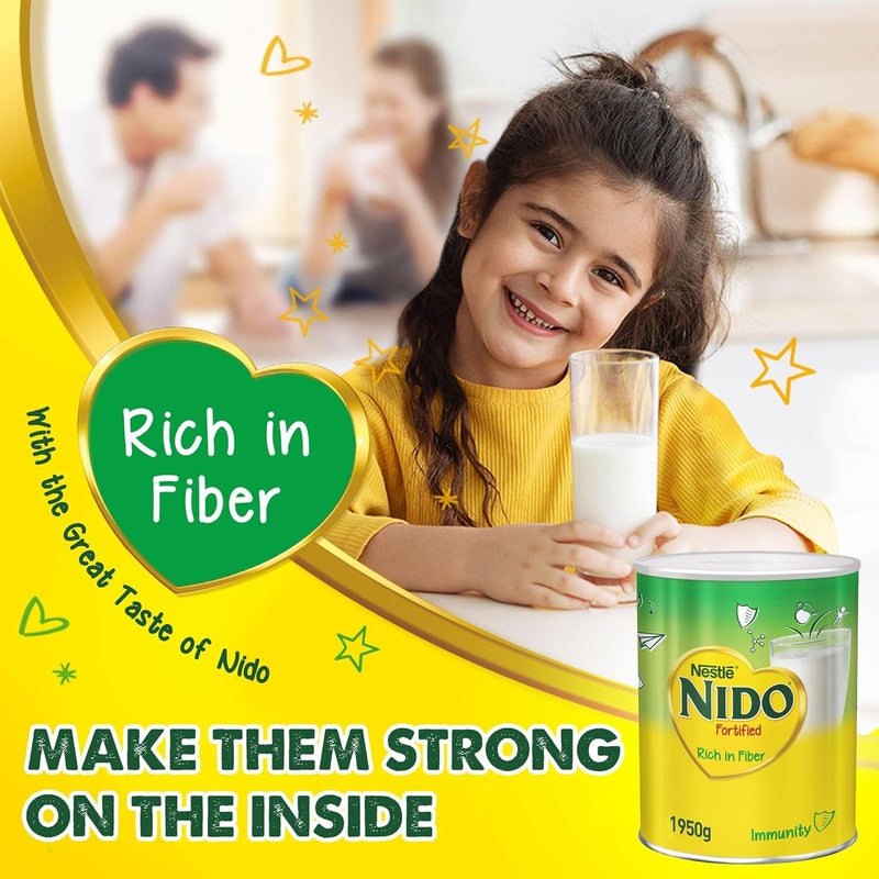 نيدو حليب نيدو المدعم من نستله، غني بالألياف، 1.95 كجم - Image 2